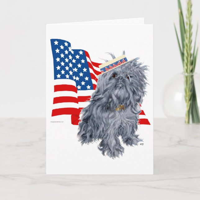 Tarjeta Brussels Griffon Patriótico (Anverso)