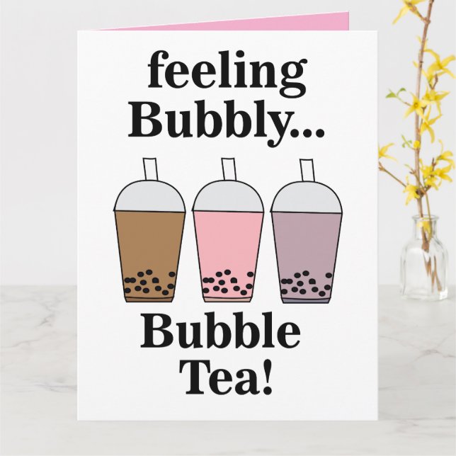 Tarjeta Bubble Tea Funny  (flor amarilla)