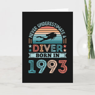 Tarjeta Buceador nacido en 1993 30 cumpleaños Diving Gift