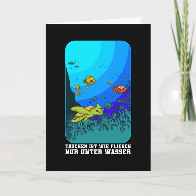 Tarjeta Bucear Es Como Volar Ropa De Buceador De Scuba (Anverso)