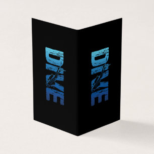 Tarjeta Bucear Scuba Diver Vertical