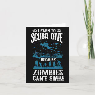 Tarjeta Buceo aprendiendo a bucear en Scuba los zombies no