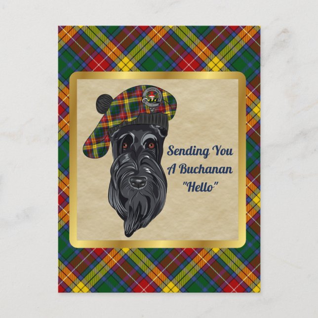 Tarjeta Buchanan Clan Badge & Tartan (Anverso)