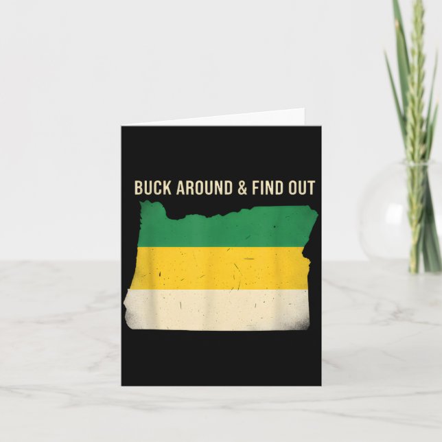 Tarjeta Buck Around Oregon Map Funny Wildlife Adventure Vi (Anverso)