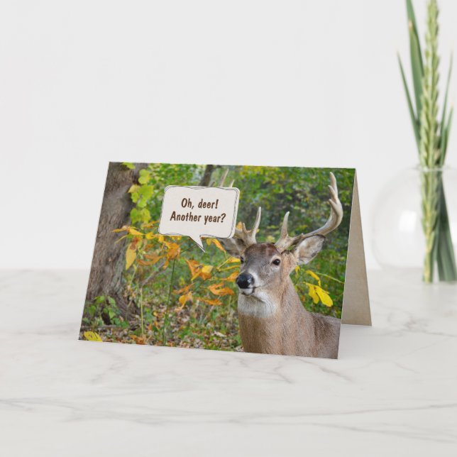 Tarjeta Buck de cumpleaños en Woods (Anverso)