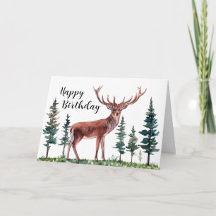 Tarjeta Buck Deer Happy Birthday Personalizado