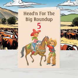Tarjeta Buckaroo Cowboy Cumpleaños Añadir edad y nombre de