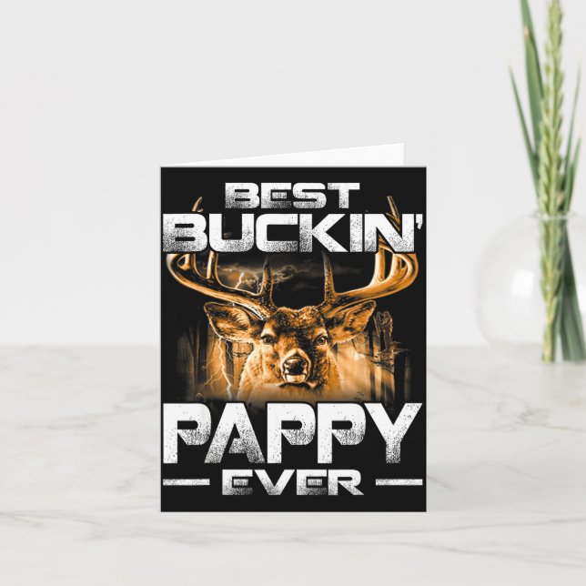 Tarjeta Buckin' Pappy Ever Shirt Deer Hunting Bucking Fath (Anverso)