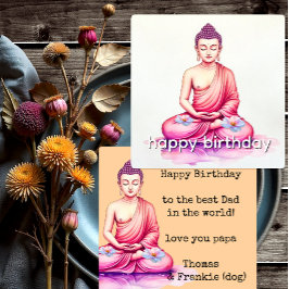 Tarjeta Buda acuarela Cumpleaños, Meditación / Yoga