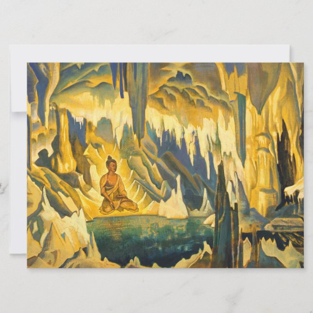 Tarjeta Buddha the Winner (Arte Budista) (de Roerich) (Anverso)