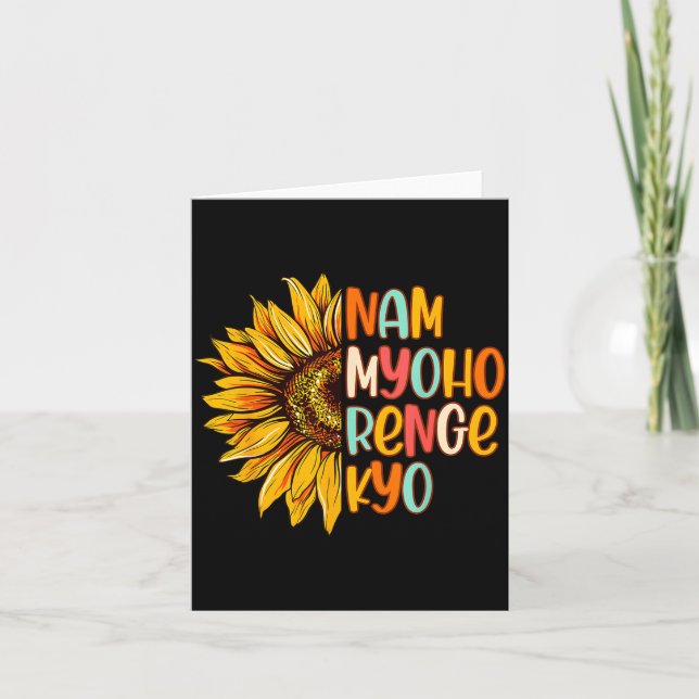 Tarjeta Buddhist Buddhism Sunflower Nam A Myoho Renge Kyo  (Anverso)