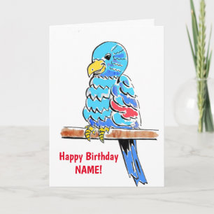 Tarjeta Budgie Colorful Birthday