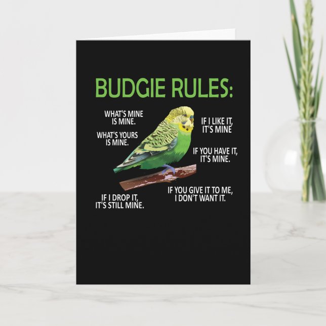 Tarjeta Budgie Propietario de Budgie Lover Parakeet Bird B (Anverso)