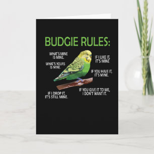 Tarjeta Budgie Propietario de Budgie Lover Parakeet Bird B