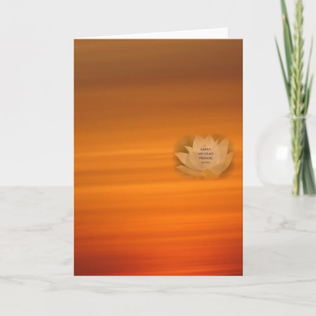 Tarjeta budista SGI con Lotus & Nam Myoho Renge Ky (Anverso)