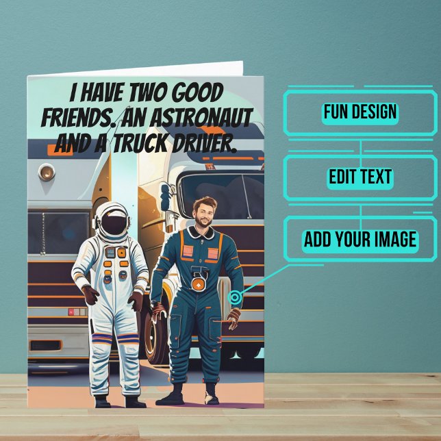 Tarjeta Buen Amigo Conductor de Camiones Funny Cumpleaños (This fun card is specifically for the truck driver friend in your life.)