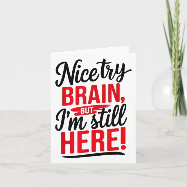 Tarjeta Buen intento de cerebro, sobreviviente de golpes _ (Anverso)