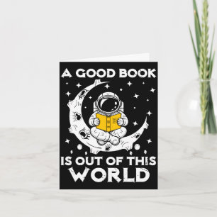 Tarjeta Buen libro está fuera de este mundo astronauta lun