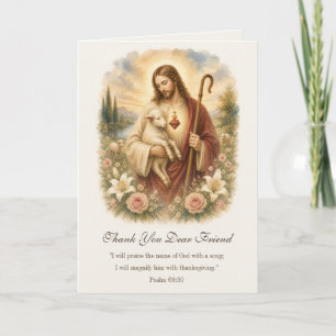 Tarjeta Buen Pastor Amistad Católica Escritura