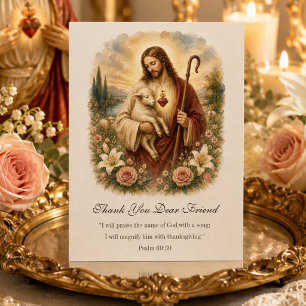 Tarjeta Buen Pastor Amistad Católica Escritura