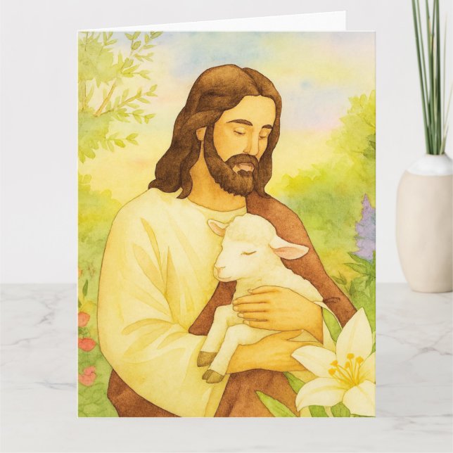 Tarjeta Buen Pastor de Pascua (Anverso)