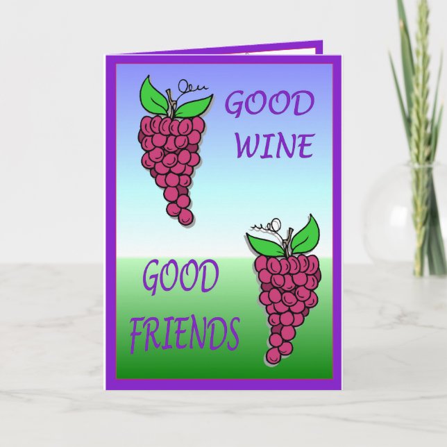 Tarjeta Buen vino, buenos amigos (Anverso)