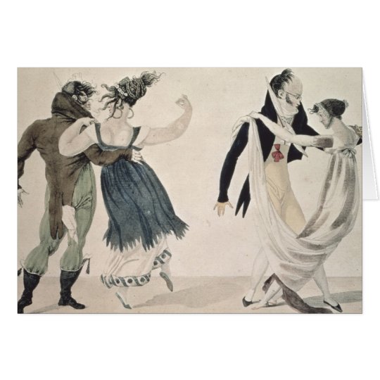 Tarjeta Buena forma, no. 1: El vals, dibujo animado