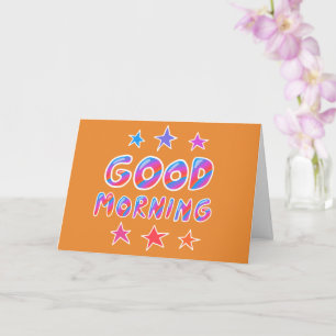 Tarjeta BUENA MAÑANA Colorido Guay Stripes PERSONALIZADO