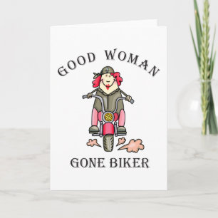 Tarjeta Buena mujer se fue en bicicleta