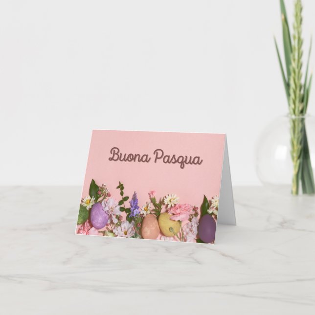Tarjeta Buena Pascua, Feliz Pascua italiano  (Anverso)