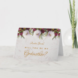 Tarjeta Buena propuesta Borgoña Floral Peonies Marble