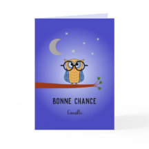 Buena suerte académico francés owl personalizado