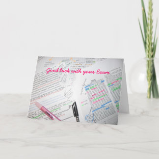 Tarjeta Buena suerte con su examen