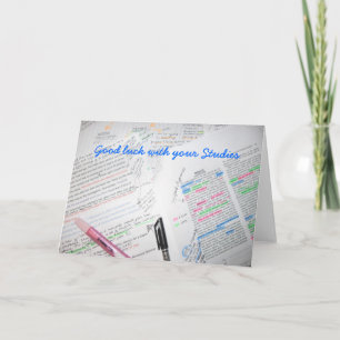 Tarjeta Buena suerte con sus estudios