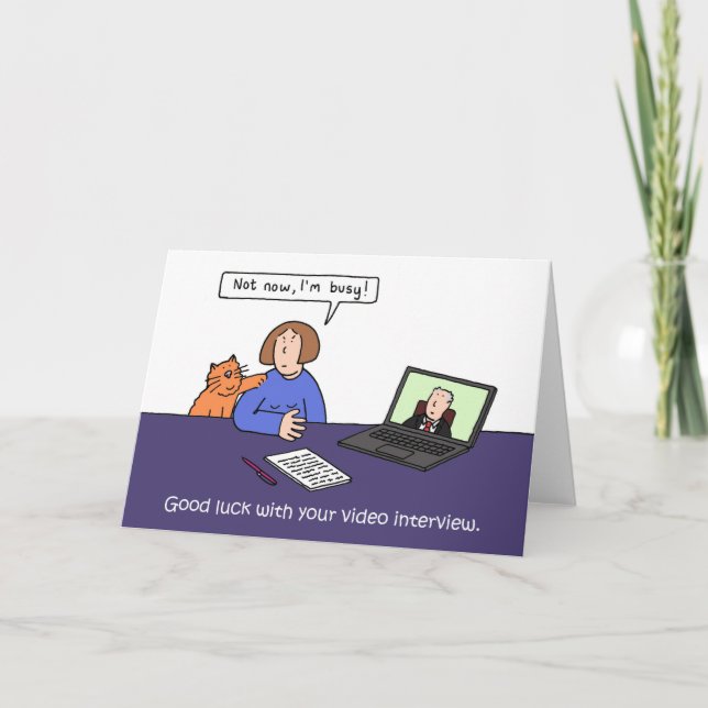 Tarjeta Buena Suerte Con Tu Entrevista De Video (Anverso)