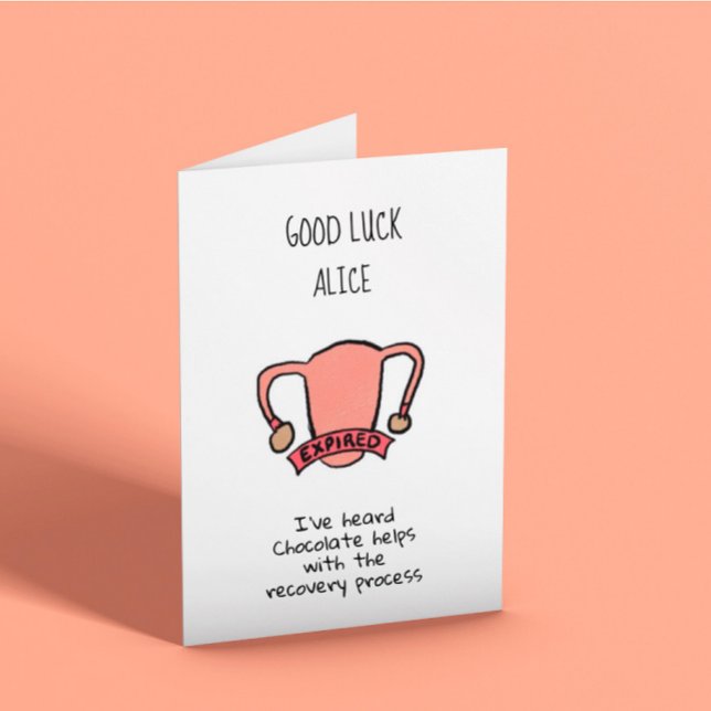 Tarjeta Buena suerte de recuperación de la histerectomía (Subido por el creador)