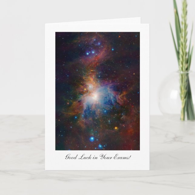 Tarjeta Buena suerte en sus exámenes, nebulosa de Orión (Anverso)