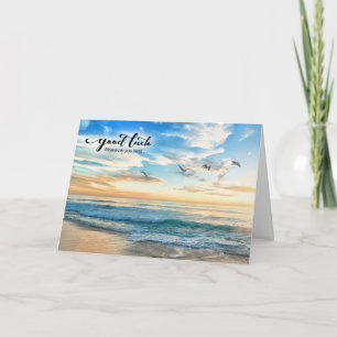 Tarjeta Buena suerte en sus travesías en playa de vuelos