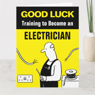 Tarjeta Buena suerte entrenando para convertirse en una ta