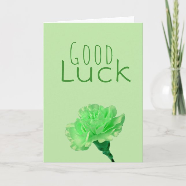 Tarjeta Buena Suerte Flor Verde (Anverso)