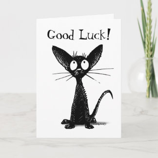 Tarjeta Buena suerte Funny Personalizado Lucky Black Cat
