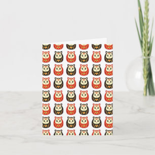 Tarjeta Buena suerte Kawaii Style Daruma Card