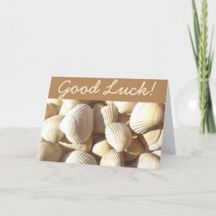 Tarjeta ¡Buena suerte! Las conchas marinas de la soleada p