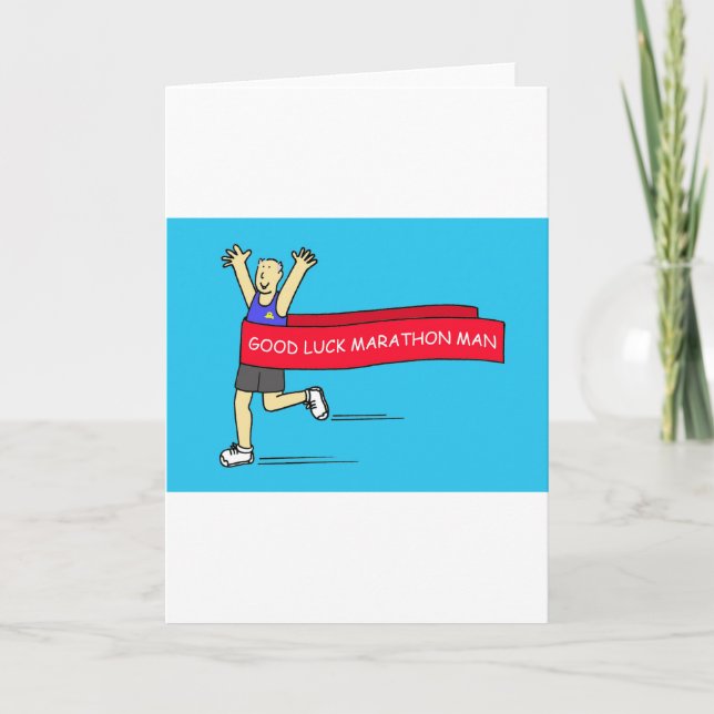 Tarjeta Buena suerte Marathon Man Personalizado Humor (Anverso)