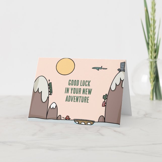 Tarjeta Buena Suerte Nueva Aventura Personalizado Viajero (Anverso)