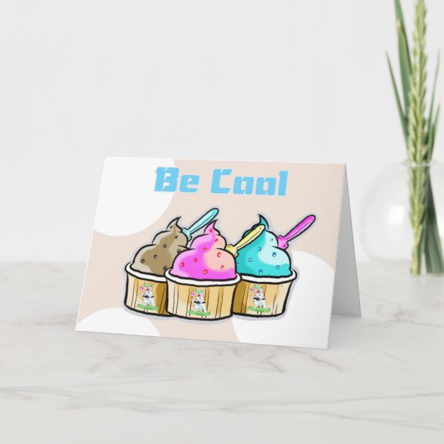 Tarjeta buena suerte, sé helado fresco (Anverso)