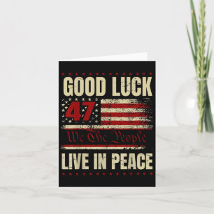 Tarjeta Buena Suerte Vivir En Paz Es Gracioso Donald Trump