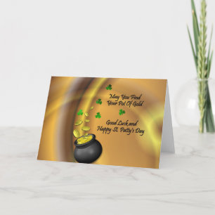Tarjeta Buena suerte y feliz Día de San Patty y Apos