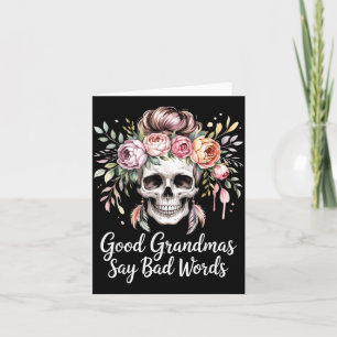 Tarjeta Buenas abuelas dicen malas palabras acuarela flora