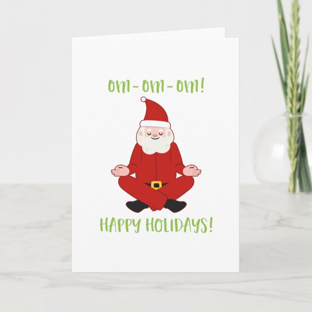 Tarjeta Buenas fiestas yoga de Papá Noel para el navidad (Anverso)